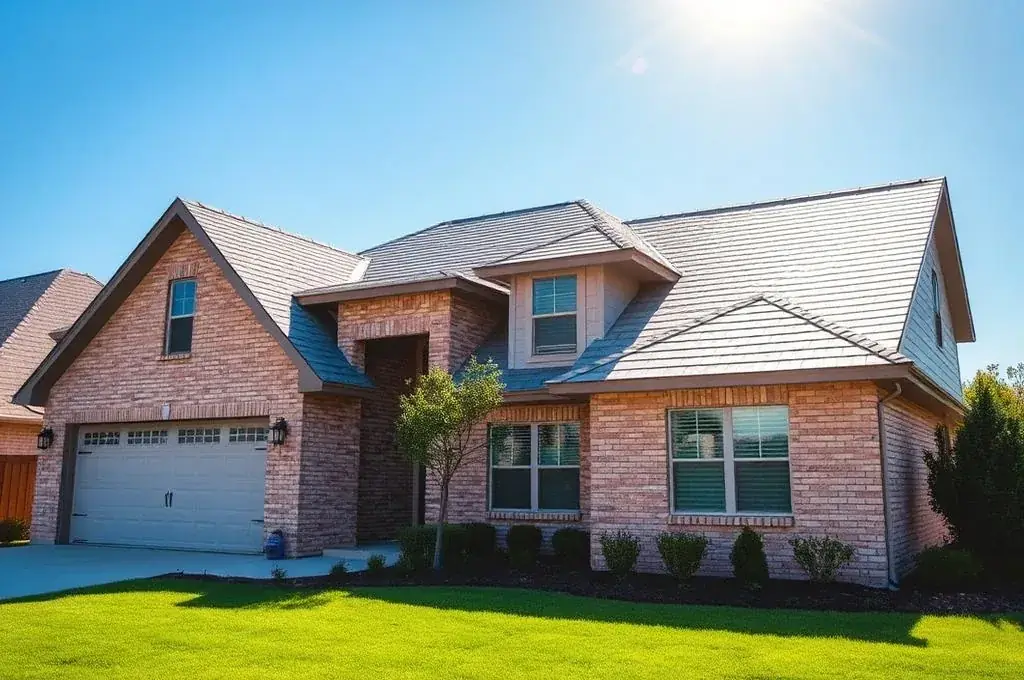 Residential roof with light-colored roofing materials